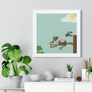 Vibrant Framed Vertical Poster - Bird Nest Wall Art - Dipaliz - Posters Prints & Visual Artwork