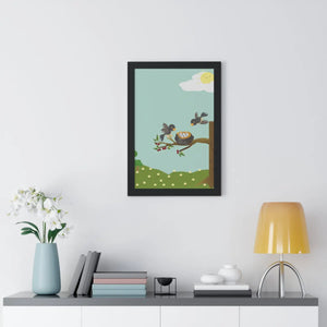 Vibrant Framed Vertical Poster - Bird Nest Wall Art - Dipaliz - Posters Prints & Visual Artwork
