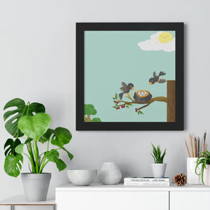 Vibrant Framed Vertical Poster - Bird Nest Wall Art - Dipaliz - Posters Prints & Visual Artwork