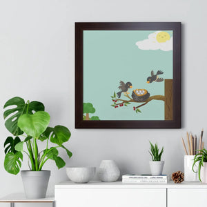 Vibrant Framed Vertical Poster - Bird Nest Wall Art - Dipaliz - Posters Prints & Visual Artwork