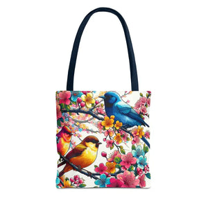 Bird Tote Bag - 100% Polyester All Over Print - Dipaliz - 13’’ × / Navy - Bags