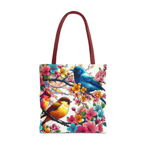Bird Tote Bag - 100% Polyester All Over Print - Dipaliz - 18’’ × / Red - Bags