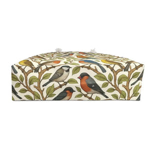 Polyester Weekender Bag Green Birds Print Soft Lined - Dipaliz - 24’’ × 13’’ - Tote Bags