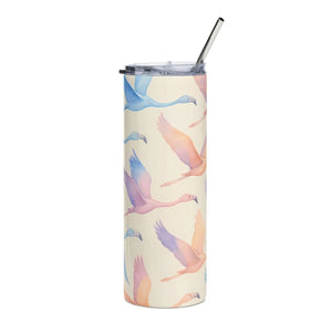 Vibrant Flamingo Skinny Tumbler - 20oz Stainless Steel - Dipaliz - Tumblers