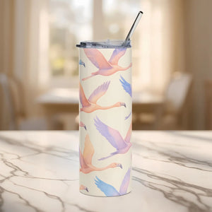 Vibrant Flamingo Skinny Tumbler - 20oz Stainless Steel - Dipaliz - Tumblers
