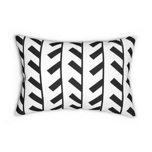 Home Decor - Spun Polyester Lumbar Pillow - Black Abstract Design - Dipaliz 20’’ × 14’’