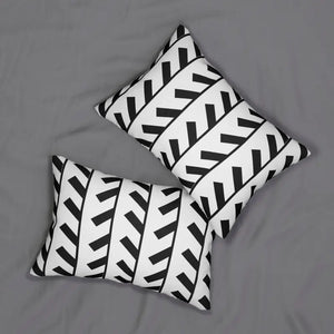 Home Decor - Spun Polyester Lumbar Pillow - Black Abstract Design - Dipaliz 20’’ × 14’’