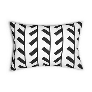 Home Decor - Spun Polyester Lumbar Pillow - Black Abstract Design - Dipaliz 20’’ × 14’’