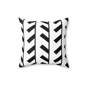 Modern Polyester Square Pillow - Black Abstract Pattern - Dipaliz - Throw Pillows
