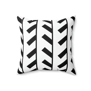 Modern Polyester Square Pillow - Black Abstract Pattern - Dipaliz - Throw Pillows