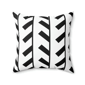 Modern Polyester Square Pillow - Black Abstract Pattern - Dipaliz - Throw Pillows