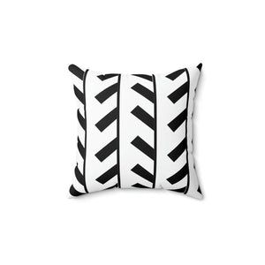 Modern Polyester Square Pillow - Black Abstract Pattern - Dipaliz - Throw Pillows