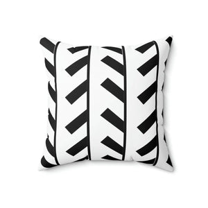 Modern Polyester Square Pillow - Black Abstract Pattern - Dipaliz - Throw Pillows