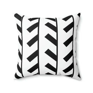 Modern Polyester Square Pillow - Black Abstract Pattern - Dipaliz - Throw Pillows