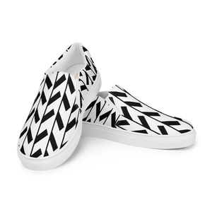 Bold Canvas Shoes - Black Pattern Men’s Slip - Dipaliz - Sneakers