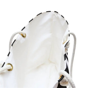 Black and White Striped Pattern Oversized Weekender Bag - Dipaliz - 24’’ × 13’’ - Tote Bags