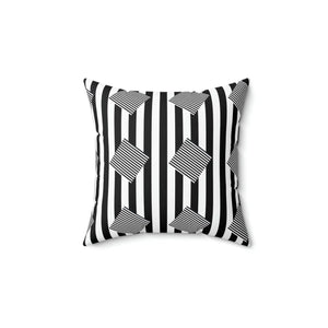 Modern Black Stripes Polyester Square Pillow - Dipaliz - Throw Pillows