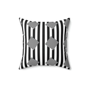Modern Black Stripes Polyester Square Pillow - Dipaliz - Throw Pillows