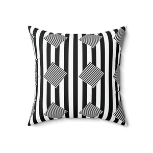 Modern Black Stripes Polyester Square Pillow - Dipaliz - Throw Pillows