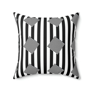 Modern Black Stripes Polyester Square Pillow - Dipaliz - Throw Pillows