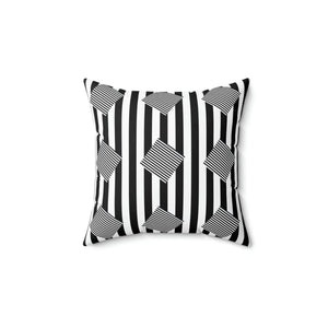 Modern Black Stripes Polyester Square Pillow - Dipaliz - Throw Pillows