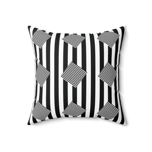 Modern Black Stripes Polyester Square Pillow - Dipaliz - Throw Pillows