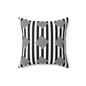 Modern Black Stripes Polyester Square Pillow - Dipaliz - Throw Pillows