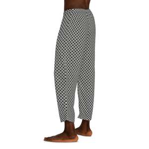 Black and White Geometrical Pattern Men’s Pajama Pants (aop) - Pajamas