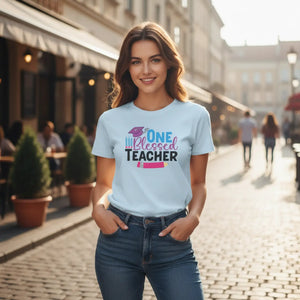 Dipaliz one Blessed Teacher Deluxe t Shirt Cotton Tee - T-shirts - s