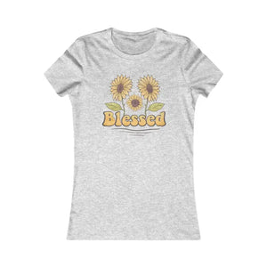 T-shirt - Blessed Floral Cotton Tee - Women’s Favorite Vibrant Top - Dipaliz s / Athletic Heather