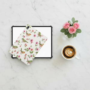 Dipaliz Blossoms Tablet Case Floral Watercolor Folio - Mobile Phone Cases