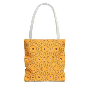 Blue Abstract Pattern Tote Bag - Women’s Fashion Yellow - Dipaliz - 13’’ × / White - Handbags