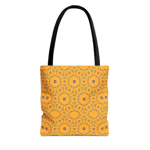 Blue Abstract Pattern Tote Bag - Women’s Fashion Yellow - Dipaliz - 13’’ × / Black - Handbags