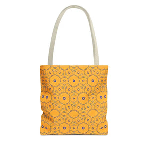 Blue Abstract Pattern Tote Bag - Women’s Fashion Yellow - Dipaliz - 13’’ × / Beige - Handbags