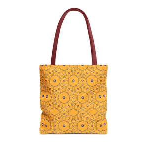 Blue Abstract Pattern Tote Bag - Women’s Fashion Yellow - Dipaliz - 16’’ × / Red - Handbags