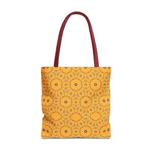 Blue Abstract Pattern Tote Bag - Women’s Fashion Yellow - Dipaliz - 18’’ × / Red - Handbags