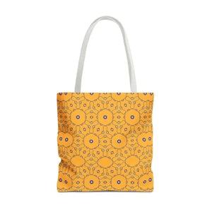 Blue Abstract Pattern Tote Bag - Women’s Fashion Yellow - Dipaliz - 18’’ × / White - Handbags