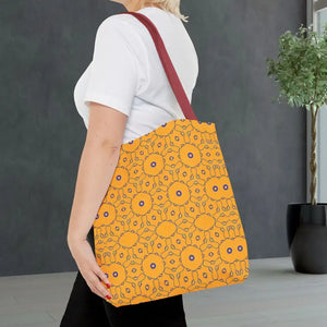 Blue Abstract Pattern Tote Bag - Women’s Fashion Yellow - Dipaliz - Handbags
