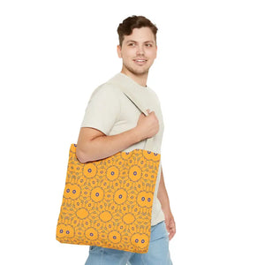 Blue Abstract Pattern Tote Bag - Women’s Fashion Yellow - Dipaliz - Handbags