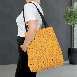 Blue Abstract Pattern Tote Bag - Women’s Fashion Yellow - Dipaliz - Handbags