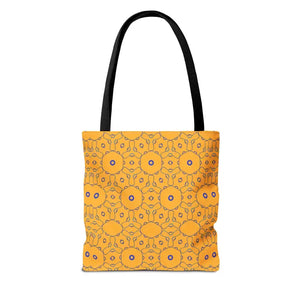 Blue Abstract Pattern Tote Bag - Women’s Fashion Yellow - Dipaliz - Handbags
