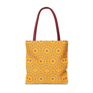Blue Abstract Pattern Tote Bag - Women’s Fashion Yellow - Dipaliz - Handbags