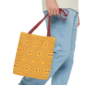Blue Abstract Pattern Tote Bag - Women’s Fashion Yellow - Dipaliz - Handbags