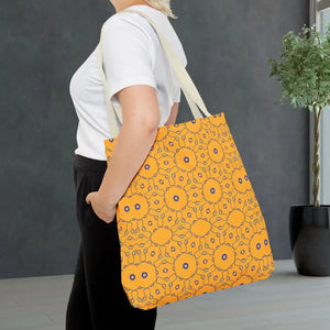 Blue Abstract Pattern Tote Bag - Women’s Fashion Yellow - Dipaliz - Handbags