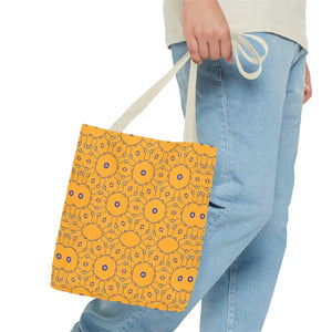Blue Abstract Pattern Tote Bag - Women’s Fashion Yellow - Dipaliz - Handbags