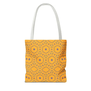 Blue Abstract Pattern Tote Bag - Women’s Fashion Yellow - Dipaliz - Handbags