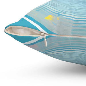 Dreamy Polyester Square Pillow - Blue Abstract Pattern - Dipaliz - Throw Pillows