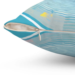 Dreamy Polyester Square Pillow - Blue Abstract Pattern - Dipaliz - Throw Pillows