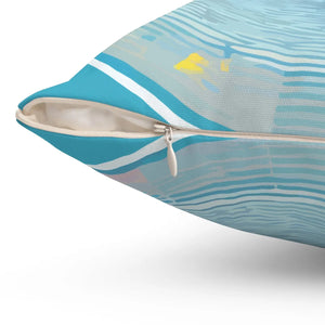 Dreamy Polyester Square Pillow - Blue Abstract Pattern - Dipaliz - Throw Pillows