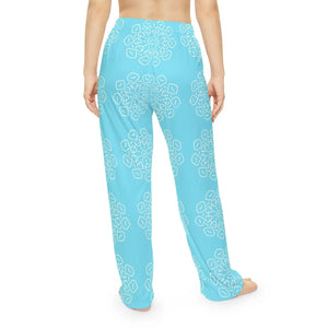 Blue Abstract Pattern Women’s Pajama Pants (aop) - Pajamas